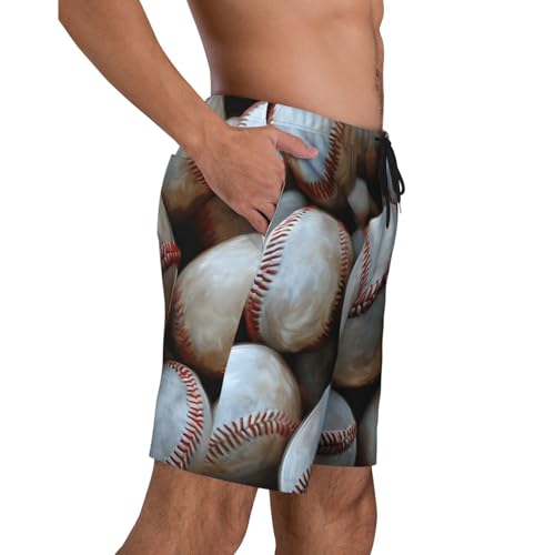 Sport Ball Baseball Print Men's Beach Pants Lightweight Quick-Dry Swim Pants with Mesh Lining for Men3