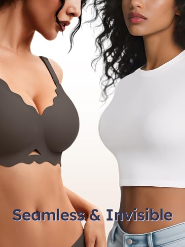 Image of Seamless Jelly Bras for Women - Wireless Gel Bra No Underwire with Support Full Coverage Comfort T-Shirt Bralette