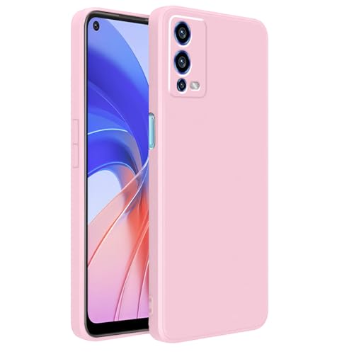 Image of LIRAMARK Silicone Soft Back Cover Case with Micro-Fibre Cloth On Inner Side for Oppo A55 4G (Pink)