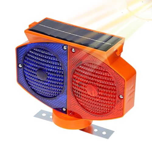 Luz de advertencia intermitente LED con energía solar para señalizar vallas 7