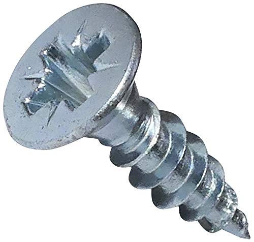 AERZETIX - Lot de 100 - Vis à Bois - Ø4x16mm - en Acier Zingué Métal - Tête Fraisée - à Empreinte Cruciforme Pozidriv - Couleur Argent - C44804