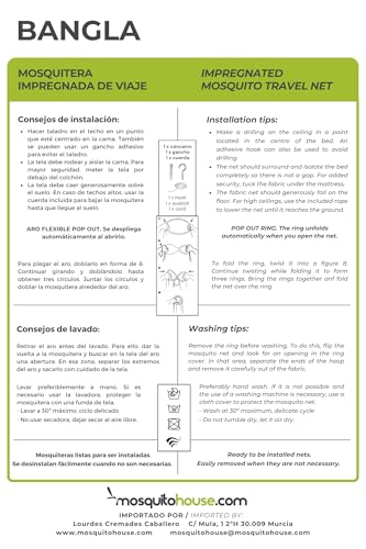 Moskitonetz für Reisen und Camping, imprägniert, für 2 Personen, 250 x 1250 x 42 cm