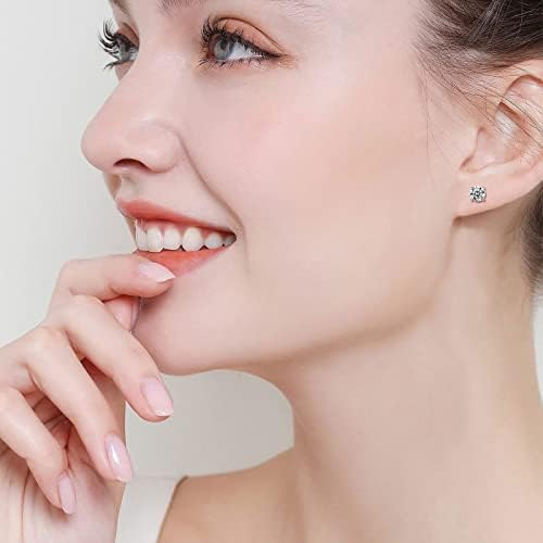 925 Sterling Silver Stud Earrings for Women - 5 Pairs Round Cut Cubic Zirconia Stud Earrings Hypoallergenic Stud Earrings Set for Women Men Girls Gifts 3mm 4mm 5mm 6mm 7mm