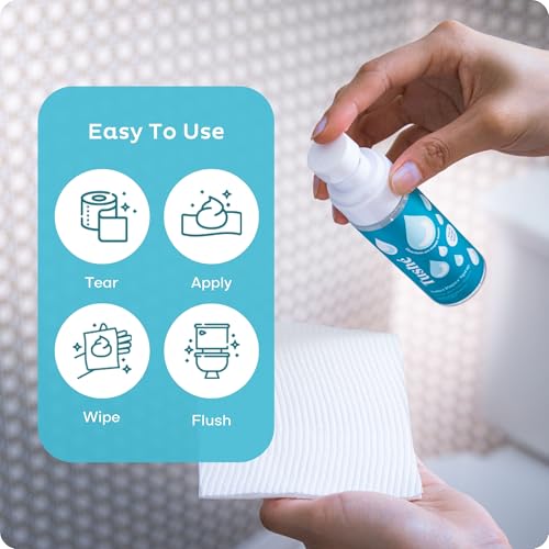 Image of TUSHE Toilet Paper Spray (2-Pack) - Flushable Wet Wipe Alternative for Sensitive Skin - Unscented, Septic Safe - Aloe Vera, Witch Hazel & Vitamin E - 118ml (4 fl oz)
