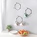 MyGift Modern Wall Mounted Mug Holder Coffee Mug Racks, Geometric Black Metal 9 Cup Rack Holder, Set of 3