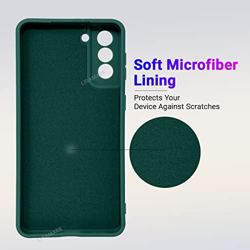 Image of LIRAMARK Silicone Soft Back Cover Case for Samsung Galaxy S22 5G (Silicone Green)