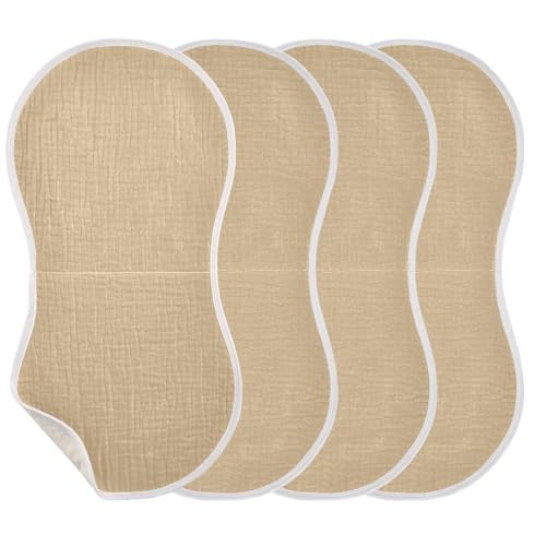 Muslin Burp Cloth for Baby 1PC Burlap Solid Color Natural Super Absorbent Burping Cloths, Bibs for Newborn Boys Girls3