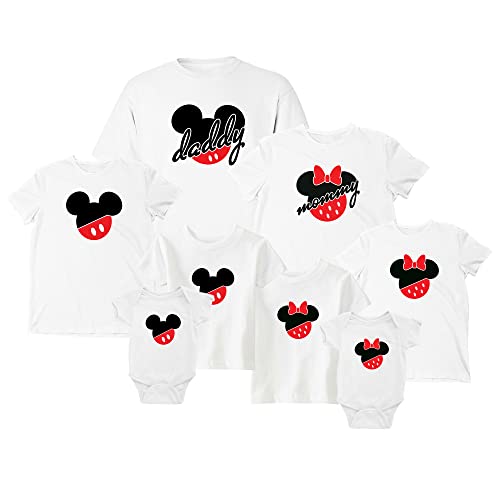 Cali Trend Station and Family Matching Ears Family Vacation Castle Magic Kingdom Cotton Men Women Youth Kids Crew Neck White T Shirts Kids Boys 6...