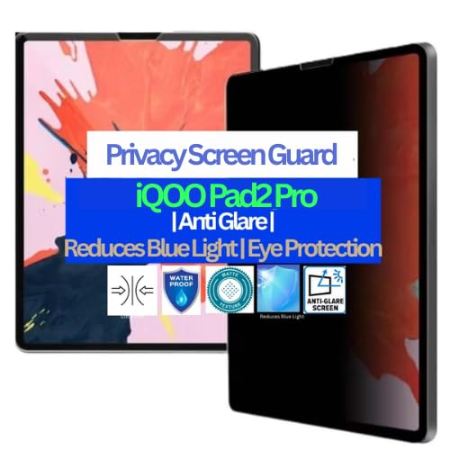 Image of Pxin Tablet Privacy Guard compatible with VIVO iQOO Pad2 Pro | Screen protector | Anti-Glare | Blue light filter | 360 degree Anti Spy | Eye Protection