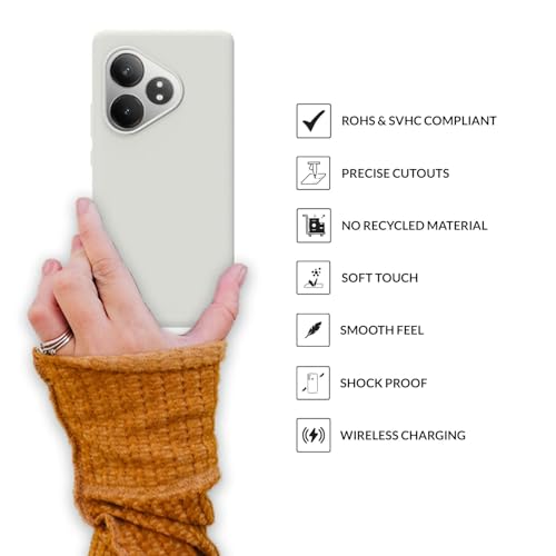 Image of SPRIG Compatible with Realme GT 6T 5G Premium SilkTone (Liquid Silicone) Back Cover Drop Tested Shock Proof Mobile Case for Men, Women, Boys and Girls with Camera Protection (Light Grey)