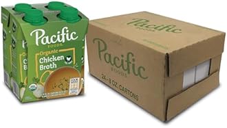 Pacific Foods Organic Free-Range Chicken Broth, 8 oz Carton (24 Pack)