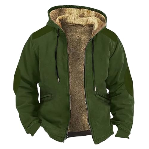 Genérico Abrigo Piel Hombre, Leñador Frio Talla Pelo Cazadora Militar, Trenca Plumon, Esqui Nieve Acolchados Caza Grande Plumifero Chaqueta Plumas Hombre, 5XL