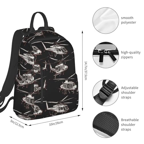 Sac à dos léger hélicoptère confortable grand volume noir pour la rentrée - 4
