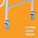 Medline Aluminum Padded Shower Chair Commode with 4 Locking Casters, 300 lbs. Capacity — For Restroom, Bathroom & Wheelchair Transfer to Toilet, 1 Ct.