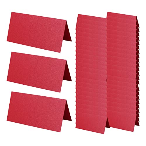 MagiDeal Lot de 50 Marque-places, Parfaits pour Les Mariages, Les Banquets, Les événements, de Table, de Visite, rouge