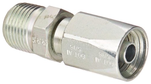 Image of EATON Weatherhead 21306N-106 Male Pipe Rigid Fitting, AISI /SAE 12L14 Carbon Steel, 5 /16 inch Hose ID, 3 /8 inch Pipe Size