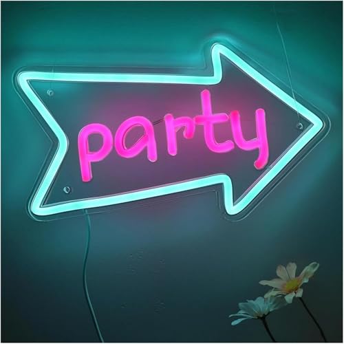 Néon flèche LED murale pour déco bar et club dynamique de 28cm - 5