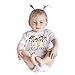 Produktbild Allegorly Neugeborene Baby Strampler Briefdruck Mädchen Junge Kurzarm Overall Sommer Party Spielanzug Schlafstrampler Bodys Einteiler Sommerkleid Jumpsuit Outfits 0-24 Monate
