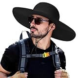 Cooltto Wide Brim Sun Hats with Waterproof Breathable for Fishing, Hiking, Camping，for Men Women Kids Black