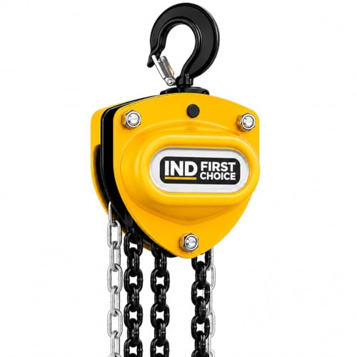 Image of VM Manual Chain Block | Heavy Duty Chain Pulley Block | Hand Operated Chain Hoist with Alloy Steel Load Chain for Construction & Industrial Lifting