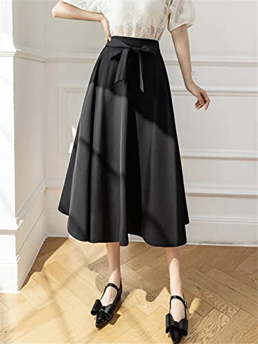 Jupe trapèze taille haute pour affiner la silhouette en noir uni taille 36 - 3