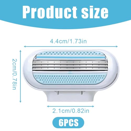 CPJJ 6 Piezas Recambio Cuchillas Mujer,Recambios para Maquinilla de Depilación Femenina, Cuchillas de Recambio con 3 Cuchillas Hojas de Afeitar con Bandas Lubricantes de Aloe Vera y Vitamina - imagen 2