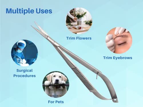 5.5 Castroviejo Scissors Straight Set Of 3 Micro Thread Cutting Embroidery/Extra Sharp Squeeze Scissors For Ent Eye Skin Dental And Veterinary Surgeon/Spring Action Micro Scissors For Art And Craft #TOP7