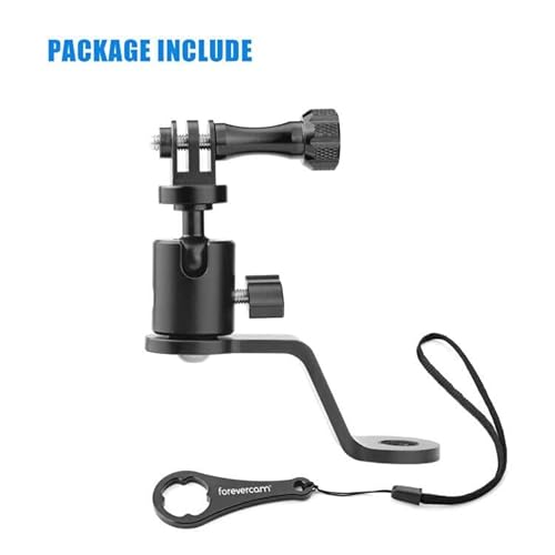Forevercam Motorcycle Rearview Mirror Mount For Gopro Motorcycle Aluminum Bracket Holder (360 Degree Rotation & 10Mm Hole) Compatible With Gopro Hero 11/10/9/8/7/6/5/4/3 Dji Osmo Action Camera #TOP2