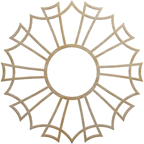 Image of Ekena Millwork 26 inchOD x 9 1 /8 inchID x 1 /4 inchT Augustus Wood Fretwork Pierced Ceiling Medallion, Hickory