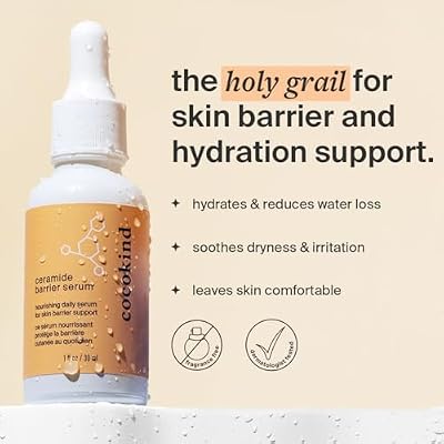 Cocokind Ceramide Barrier Serum, Hydrating Serum to Reduce Dryness, All Skin Types including Sensitive Skin, Fragrance Free, Cruelty Free, 1 fl oz