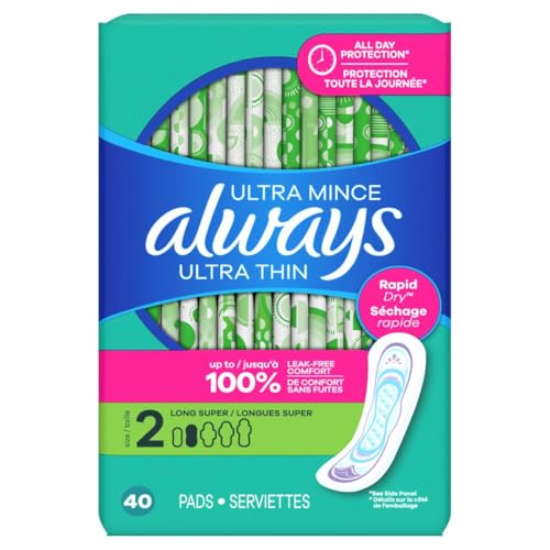 Image of ALWAYS Ultra Thin Size 2 Super Pads Without Wings Unscented, 40 Count