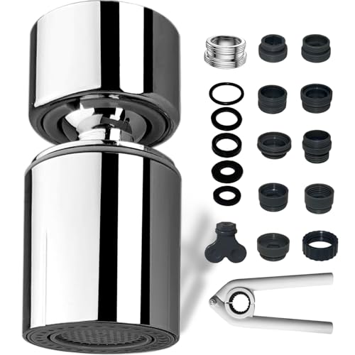 Rezzi Schwenkbarer Wasserhahn-Aufsatz 360° Chrom