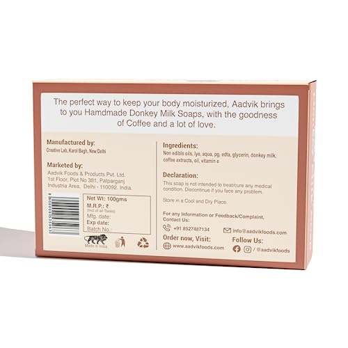 Aadvik Premium Donkey Milk Soap Luxurious Skincare with Coffee Infusion 100g