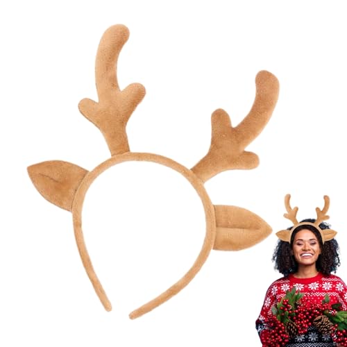 Generic - Serre-tête en bois de cerf | Couvre-chef de Noël pour cosplay, photomaton | Pour événements à thème, spectacles, réunions sociales, créateurs de contenu, conventions de bande dessinée, photo de