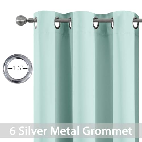 Yakamok Blackout Curtains for Bedroom,Thermal Insulated Room Darkening Drapes for Living Room, Set of 2 Panels (Aqua,38 x 36Inch)