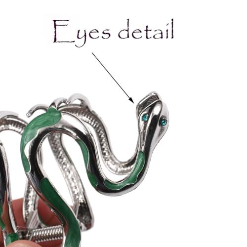 Pinza para cabello diseño serpiente verde metálica miniatura 5