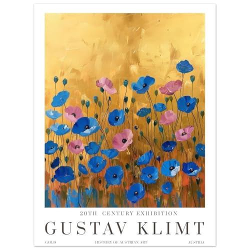 Affiche florale Gustav Klimt toile grand format pour raviver un mur blanc
