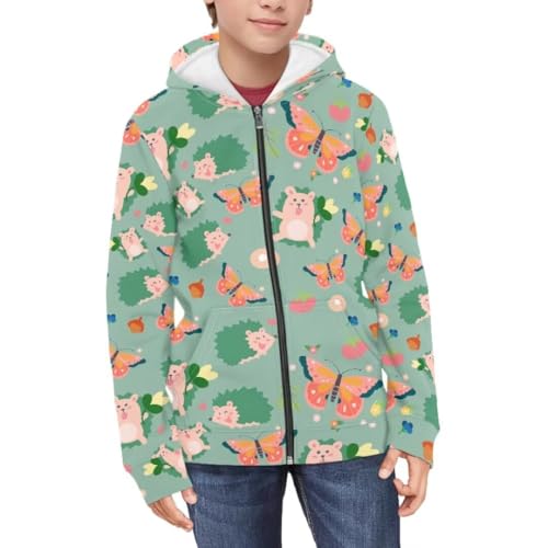 Pinupub Boys Girls Zip Up Hoodies Cute Graphic Long Sleeve Winter Casual Hooded Coat With Pocket3