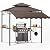 Decomax 8'X8' Grill Gazebo Canopy - Heavy Duty Steel Frame, Double Tiered Grill Canopy for Outdoor Grill W/Shelves, Ceiling Hooks and Ground Stakes, Outdoor Patio Canopy Tent BBQ Gazebo for Backyard