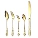 Zestaw sztućców Modern Royal 30-częściowy złoty sztućce ze stali nierdzewnej na festiwal weselny usługa na przyjęcie bożonarodzeniowe na 6  30 sztuk 30 sztuk