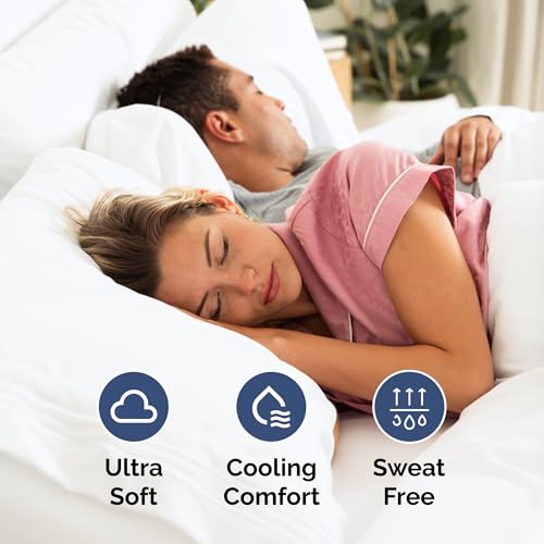 Image of Split Queen Sheet Set - Split Queen Sheets for Adjustable Beds - White | Designed for Split Queen Mattress, Fits 14 inch to 16 inch Deep Pockets, Extra Soft Queen Split Fitted Sheet Set, Wrinkle & Fade Free