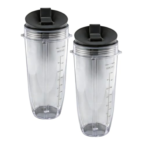 Taza De 32oz Con Reemplazo De Tapa Sellada, Compatible Con Nutri, Compatible Con Ninja, Accesorios De Licuadora Doble Auto IQ 1000W