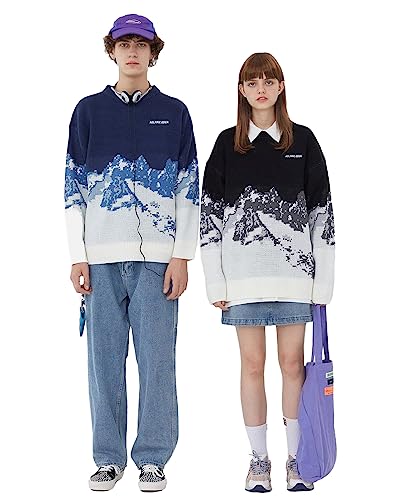Aelfric Eden Snow Mountain Sweater Men Casual Knitted Sweater Oversized Graphic Pullover Sweater3