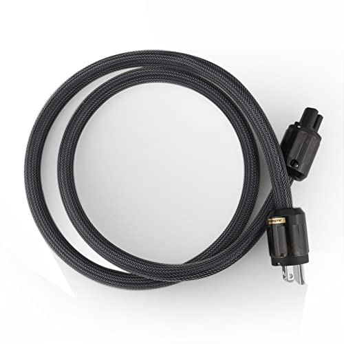Image of Tertullus AC Power Cable HiFi Audiophile Black Power Cord with US Plug+IEC Connector (2m /6.56ft) for CD /DVD /Mixer /Amplifier /DAC Recorder 125V 15A
