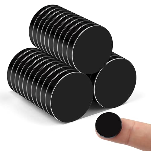 Image of 30Pcs Small Magnets, 18x3mm Round Black Refrigerator Magnet | Fridge Magnets for Crafts Kitchen