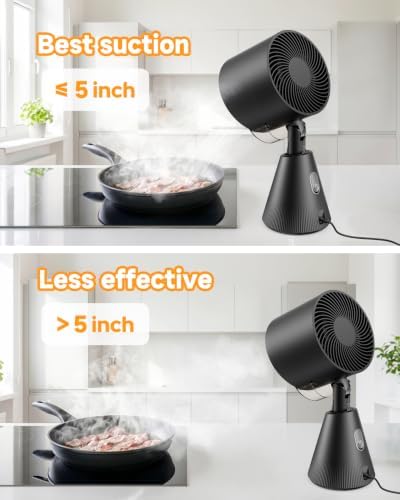 Portable Range Hood, Exhaust Fan with Telescoping Height & 40° Tilt Low Noise 52dB with LED Light(Emerald Black) - 4