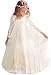 CQDY Flower Girl Dress Lace Dress for Wedding White Ivory Dress Long Sleeve 2-11(8-9T)