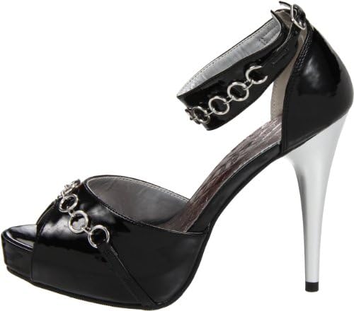 Ellie Shoes Women's 428-Cuff, Black/Silver, 7 M US | Image 6