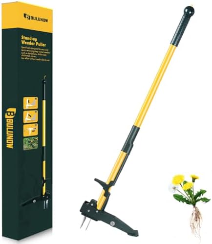 Weed Puller Tool, 50IN Long Handle 4 Claws Stand Up Weeding Tool,...