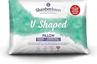 Slumberdown V-Shaped Upright White Pillow Suitable For Pregnancy Medium Support Designed for Back and Side Sleepers Bed Pillows